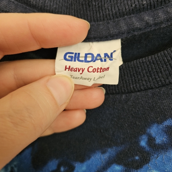 Vintage Wolf Shirt Blue Graphic Tee Short Sleeve Moon Howling Crew Neck Men's M - Picture 4 of 7